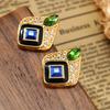 Jewelry  New Trend Retro Palace Style Glazed Earrings Women's Light Luxury Earrings Party Festival Gifts