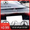 Adesivo de Carro 9cm ABS Decalque Traseiro de Carro Adesivo de Emblema de Porta-Malas Para Mercedes Benz S320 W164 W203 W204 W168 C180 E320 A200 CLA CLK CLS ML