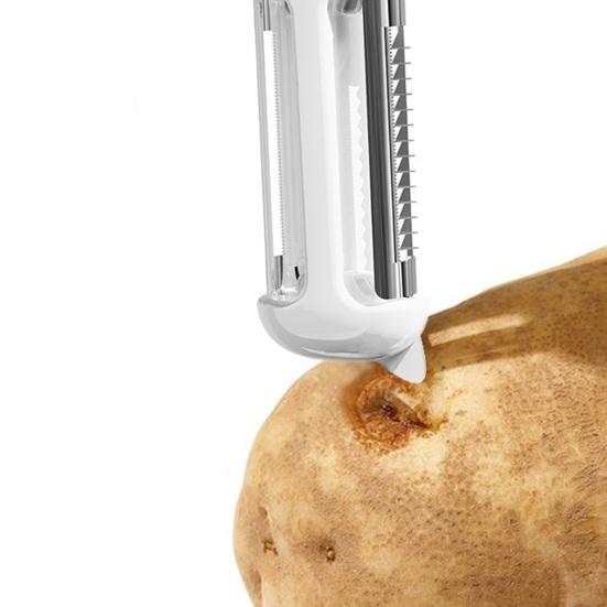 Set de Cuchillo Plegable para Fruta y Pelador Herramienta Múltiple Portátil con Hoja de Acero Inoxidable Rallador Abrebotellas Gadget Esencial Compacto para Frutas Verduras y