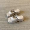 Thick-soled slippers women's summer new light luxury 2025 women's shoes cool slippers wear retro open-toed muffin bottom slippers women