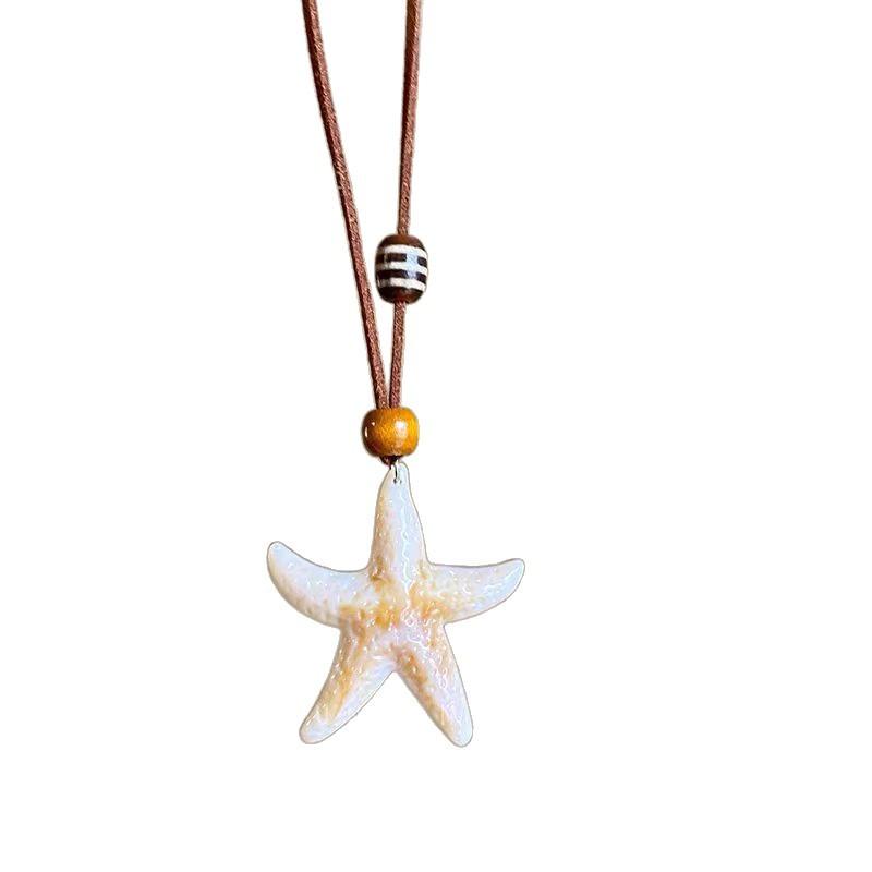 Maillard Starfish Long Necklace Women'S Summer Island Style Neck Accessories Niche Design Sweater Chain