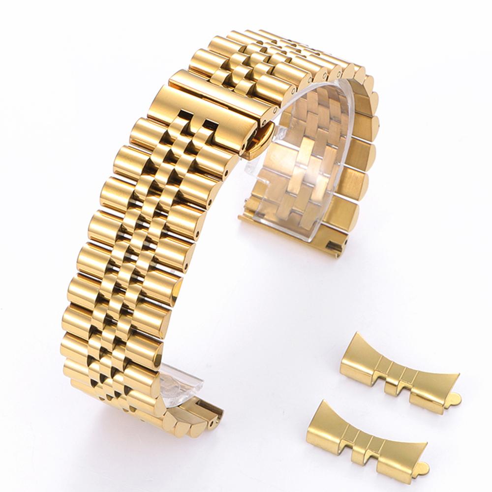 Stainless Steel Watch Strap for Omega Curved End Bracelet Metal Wristband 18mm 20mm 22mm Band Women Bracelet Watch Accessories