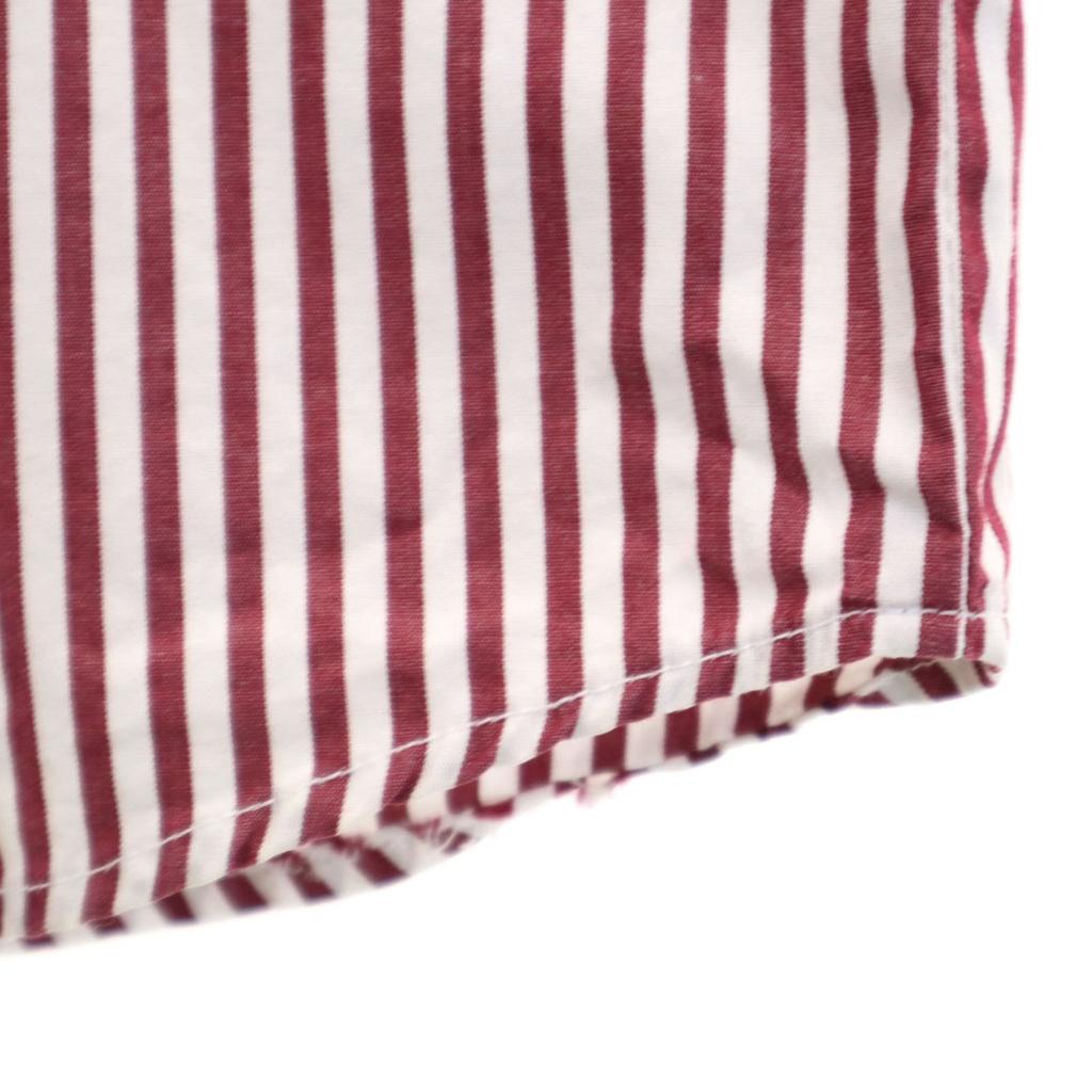 FRED PERRY Striped Pattern Long sleeve shirt 40 Bordeaux series Men's Used