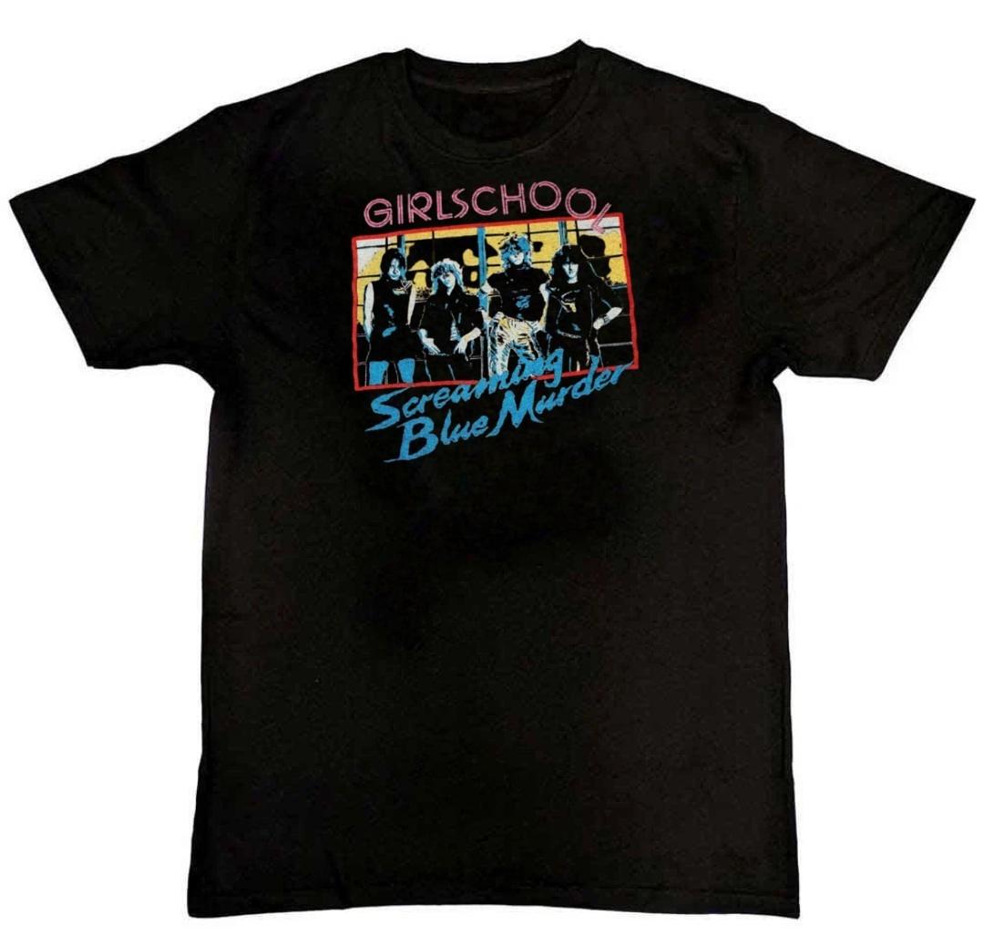 GIRLSCHOOL Screaming Blue Murder Tour Graphic Mens T-Shirt XXXXL