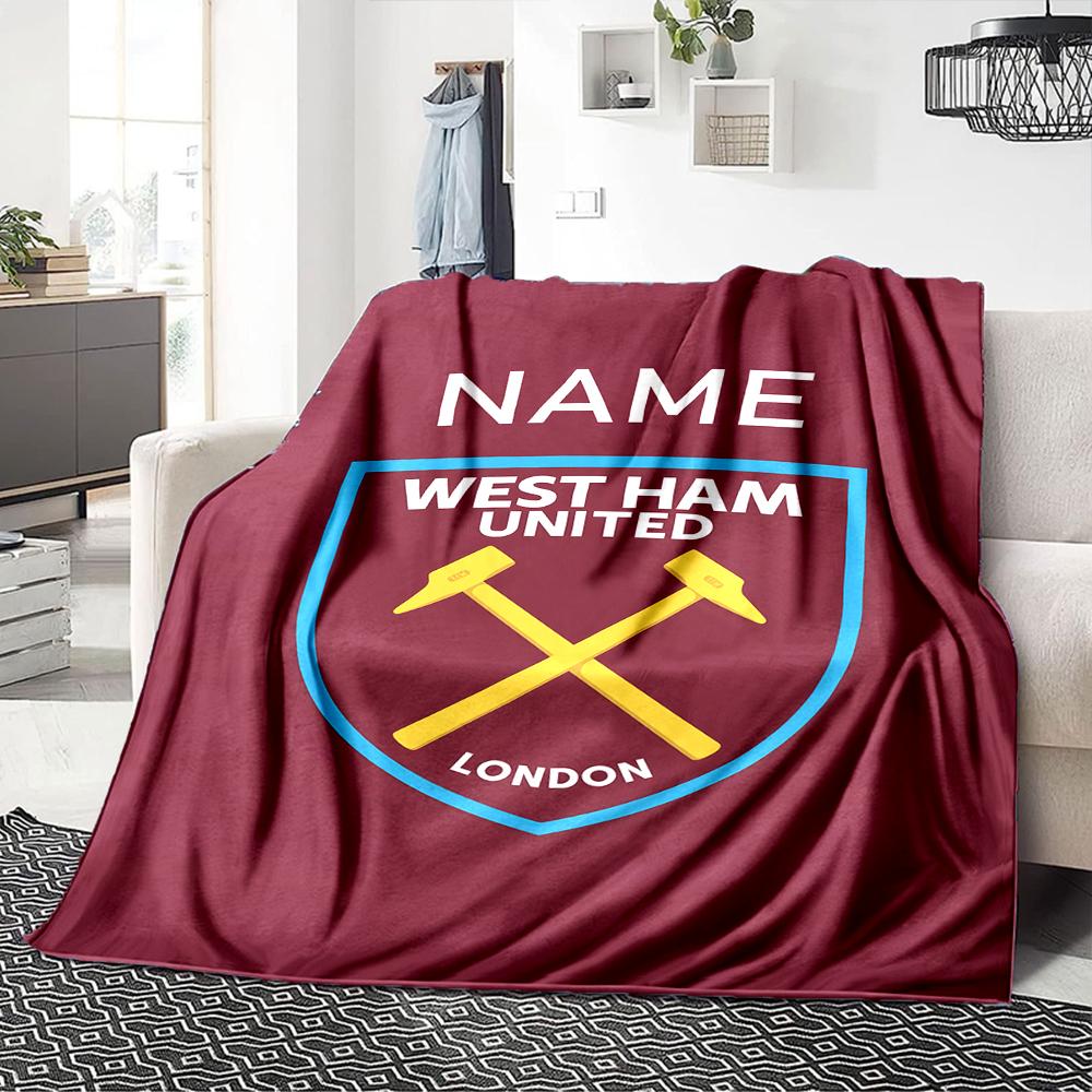 Custom Name Real Madrid Crest blanket for Couch & Bed, Plush Cozy Fuzzy Blanket Super Soft & Warm Blankets for Fall and Winter. 0908264