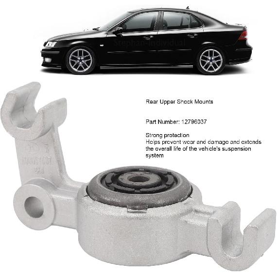 

12796037 Rear Upper Shock Mounts Metal Alloy Replacement for Saab 9‑3 2003-2012, Improve Stability and Handling on All Terrain, Direct Replacement