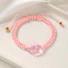 Multi-color Transparent Fox Jade Glass Beaded Bracelet, Handmade Braided Rope Charm Lucky Bracelets,Women's Jewelry Gifts