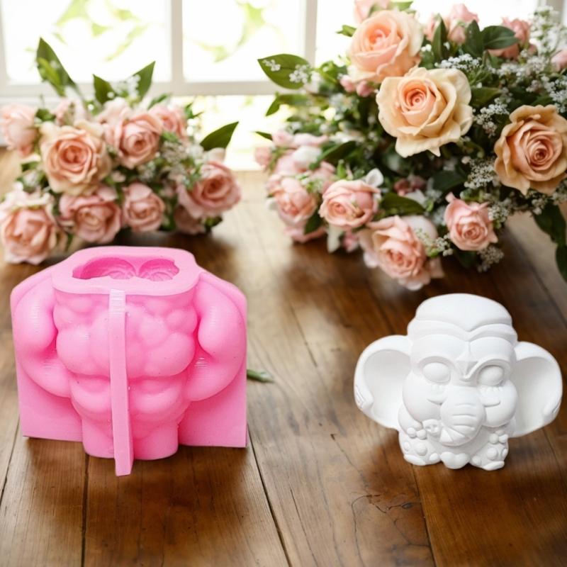 3D Elephant Animal Silicone Molds Epoxy Resin Silicone Molds for Candle Soap Making Chocolate Fondant Silicone Mould