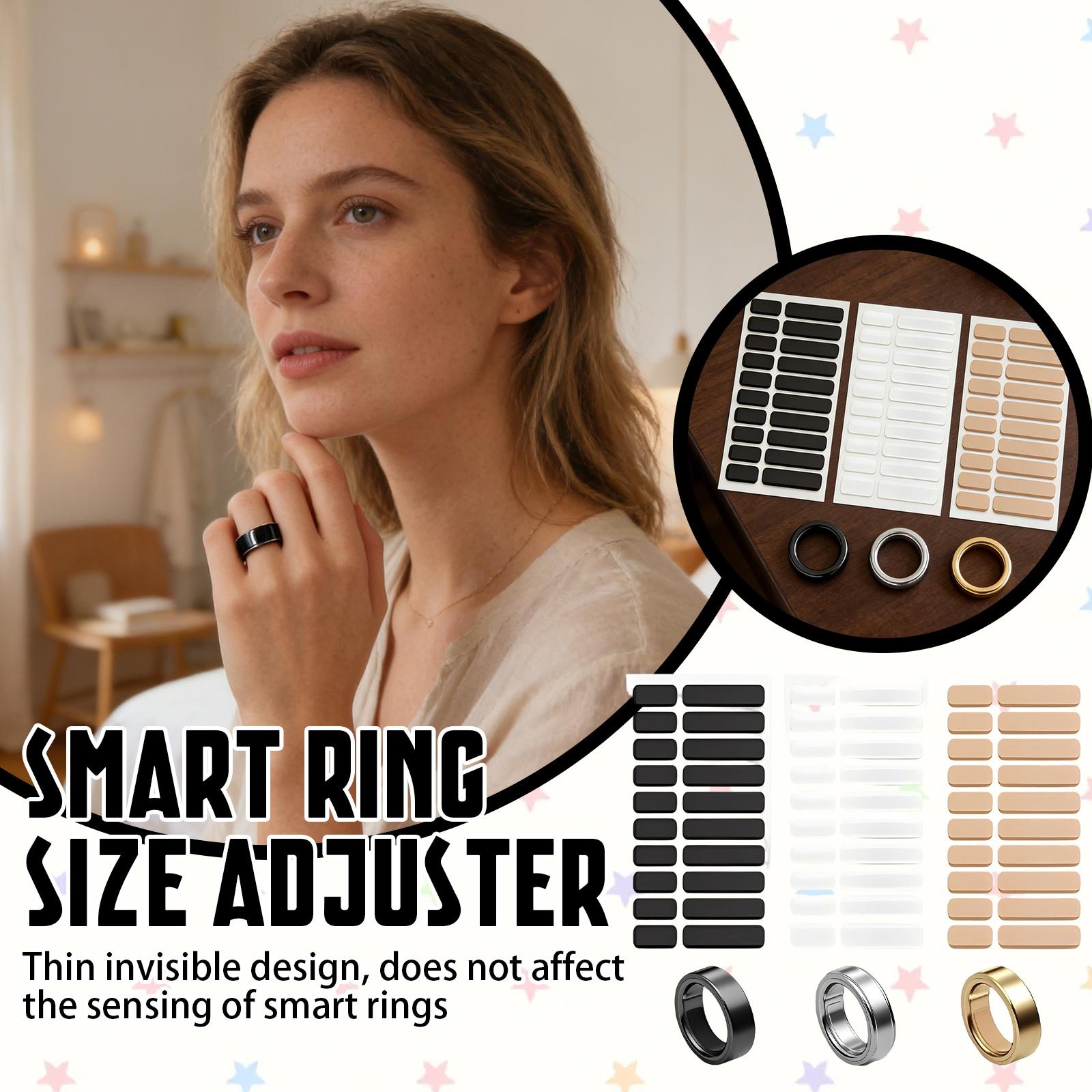 Smart Ring Size Adjuster,Compatible With Ring Spacer,Ring Adjuster Compatible With Comfortable For Loose Rings.(Black++Skin) One Size белый