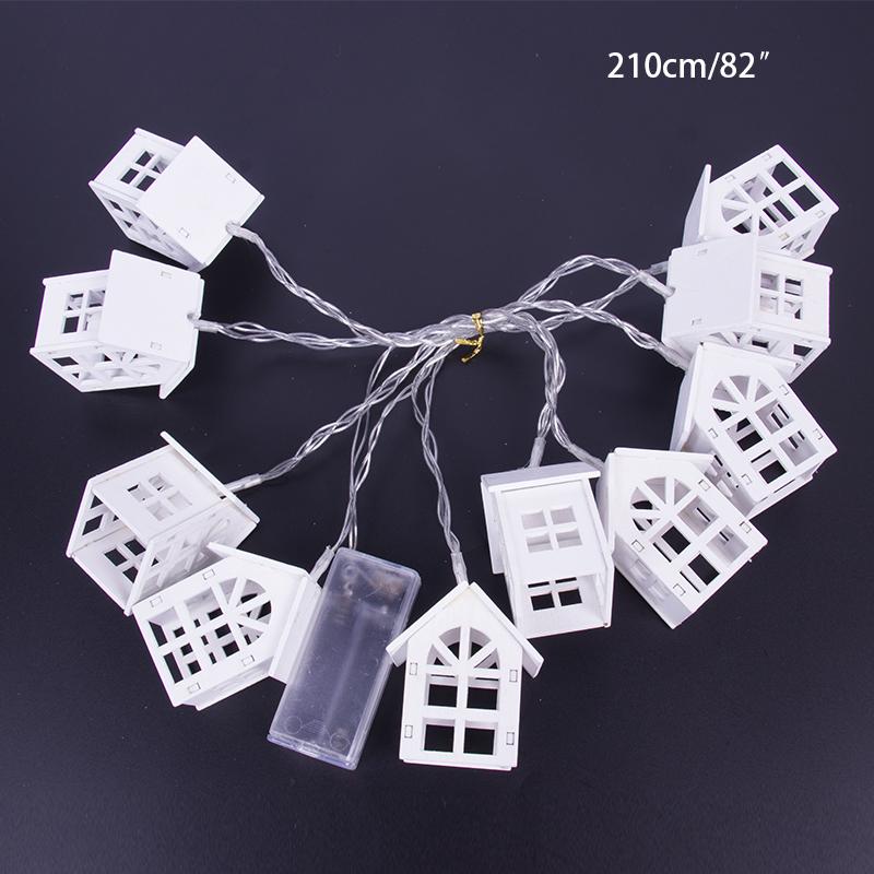 

10LED Wood House Fairy Light String Wedding Party New Year Hanging Garland Christmas Decorations Home Navidad Kerst Noel Lamps