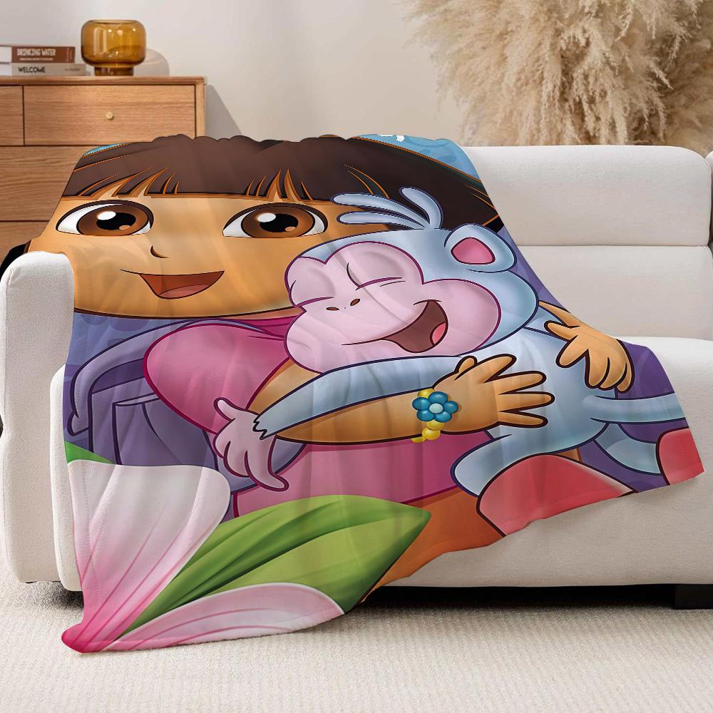 Adventure cartoon D DoraS Blanket For Sofa Office Bed Plane Travel Sleep Read Relax Camping Soft And Warm
