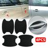 Carbon Fiber Texture Vinyl Car Door Handle Anti-Scratch Protector Film Stickers Accessories Auto Exterior Trim Black