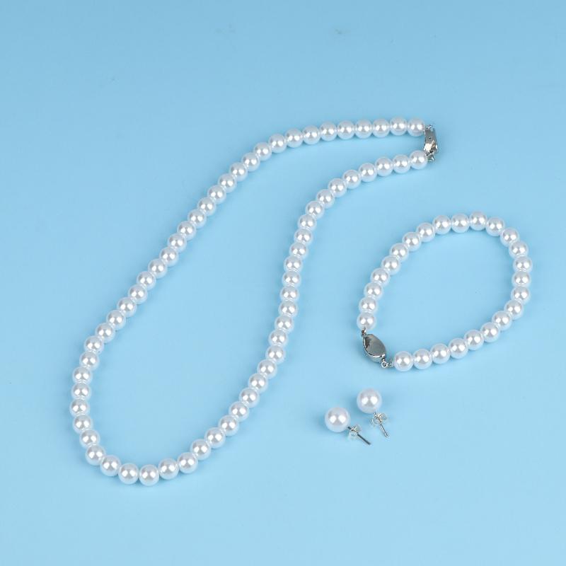 Fashionable Pearl Shell Bead Necklace Set For Women Mother'S Day Gift High-End Clavicle Chain Ins Style Jewelry