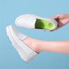 Fashion Women Genuine Leather Flat Nurse Shoes Casual White Wedge Fashion Slip on Non-slip Loafers Women Comfort Hollow Out Work Shoes