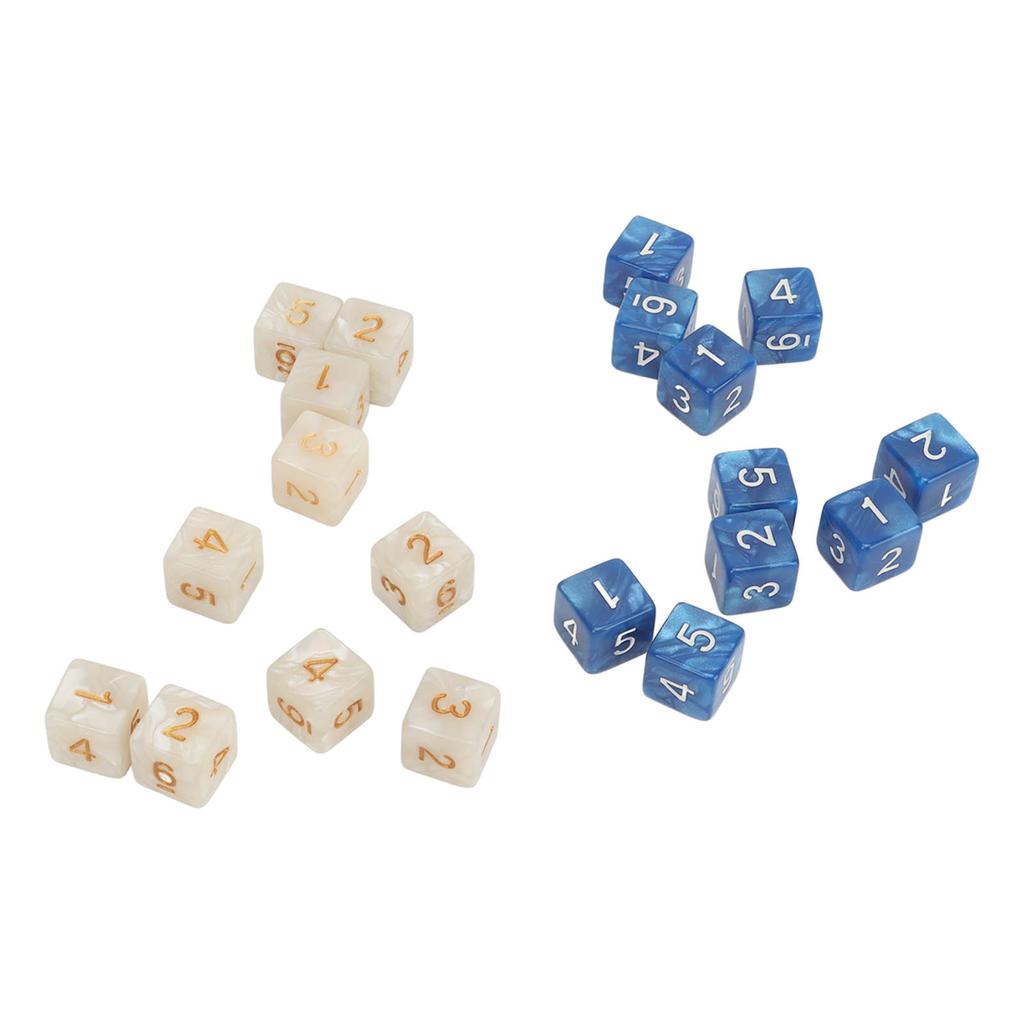 20 PCS Acrylic Square Corner Dice Set Colorfast Lightweight 6 Sided Number Dice Set for Math Games
