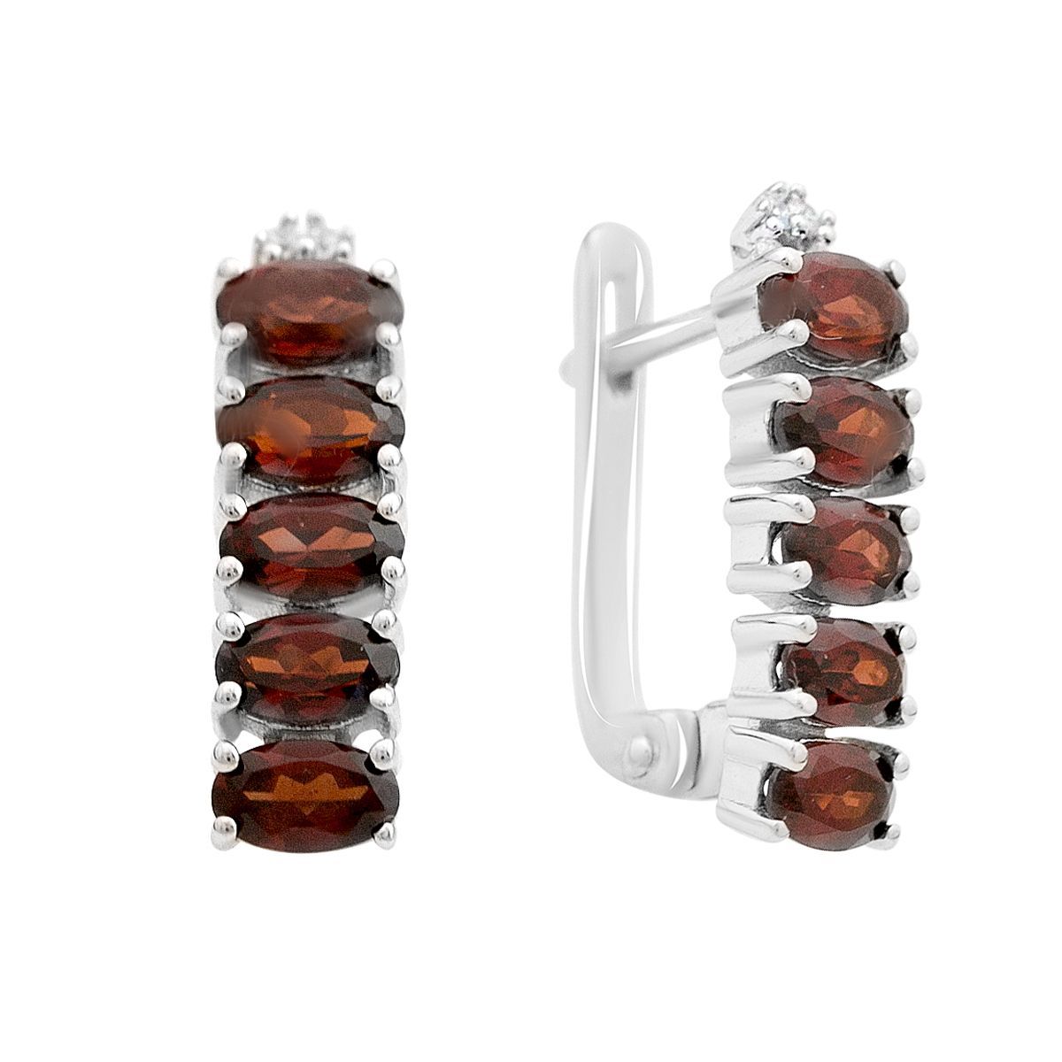 

Срібна каблучка з натуральним гранатом 3.213ct (2166320) темні цукерки apple червоний колір