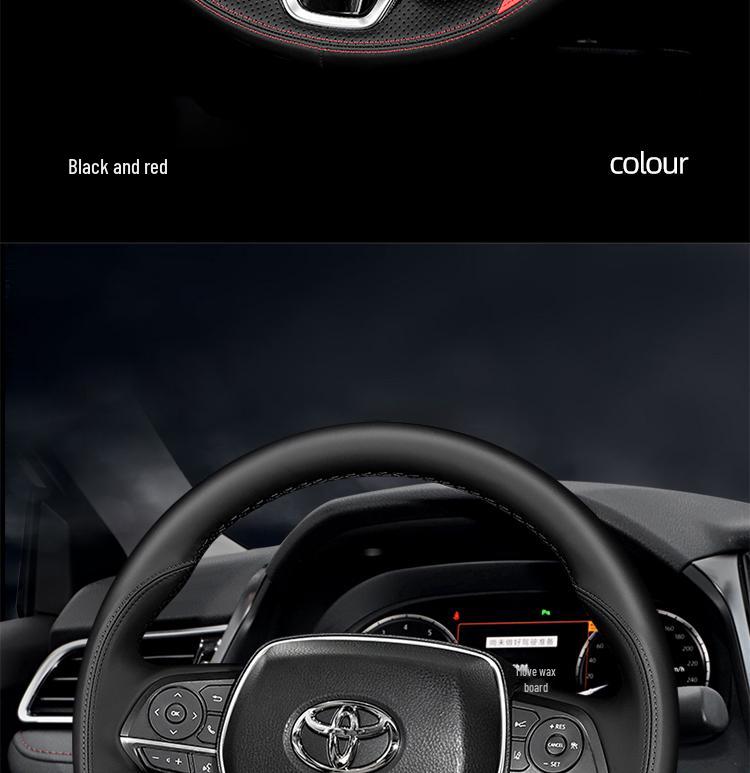 Custom Hand-Stitched Steering Wheel Cover for Toyota Camry, Corolla, RAV4, and Wildlander