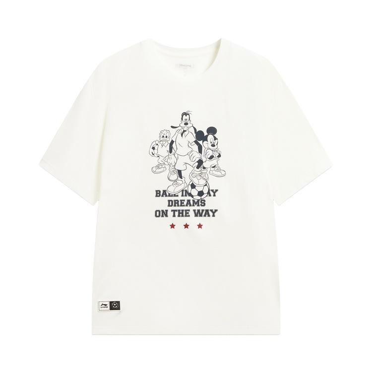 Li Ning Sports Life Collection T Shirts Men s Ivory Crew Neck Moderate AHSW305-4 L