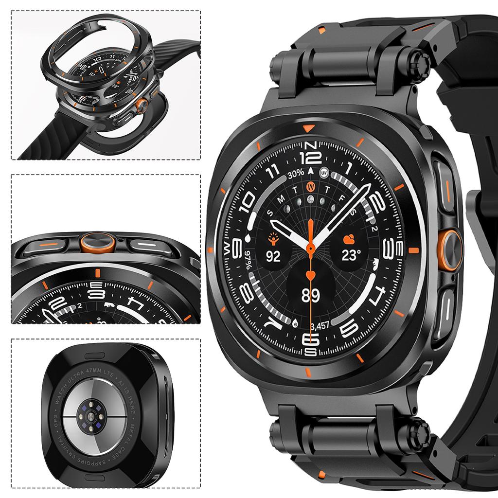 Schutzhülle aus Aluminiumlegierung für Samsung Galaxy Watch Ultra 7 (47 mm), inklusive Displayschutzfolie