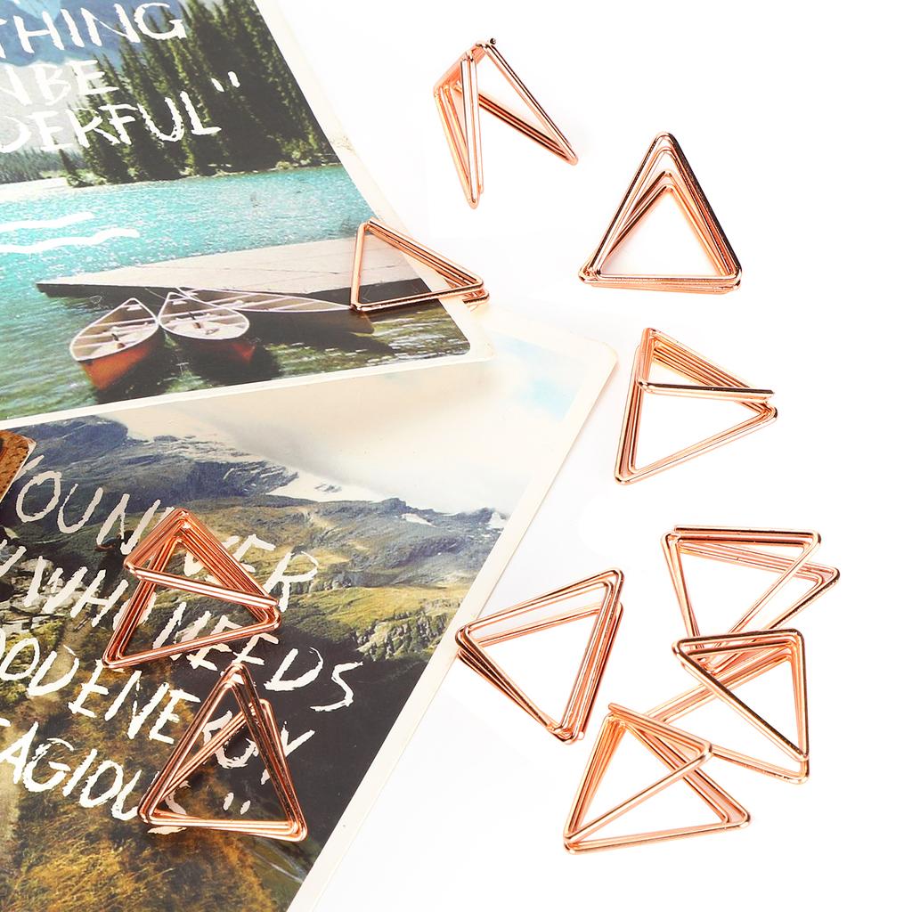20PCS Mini Paperclip Iron Wire Triangle Portable Business Card Holder File Notebook Clip
