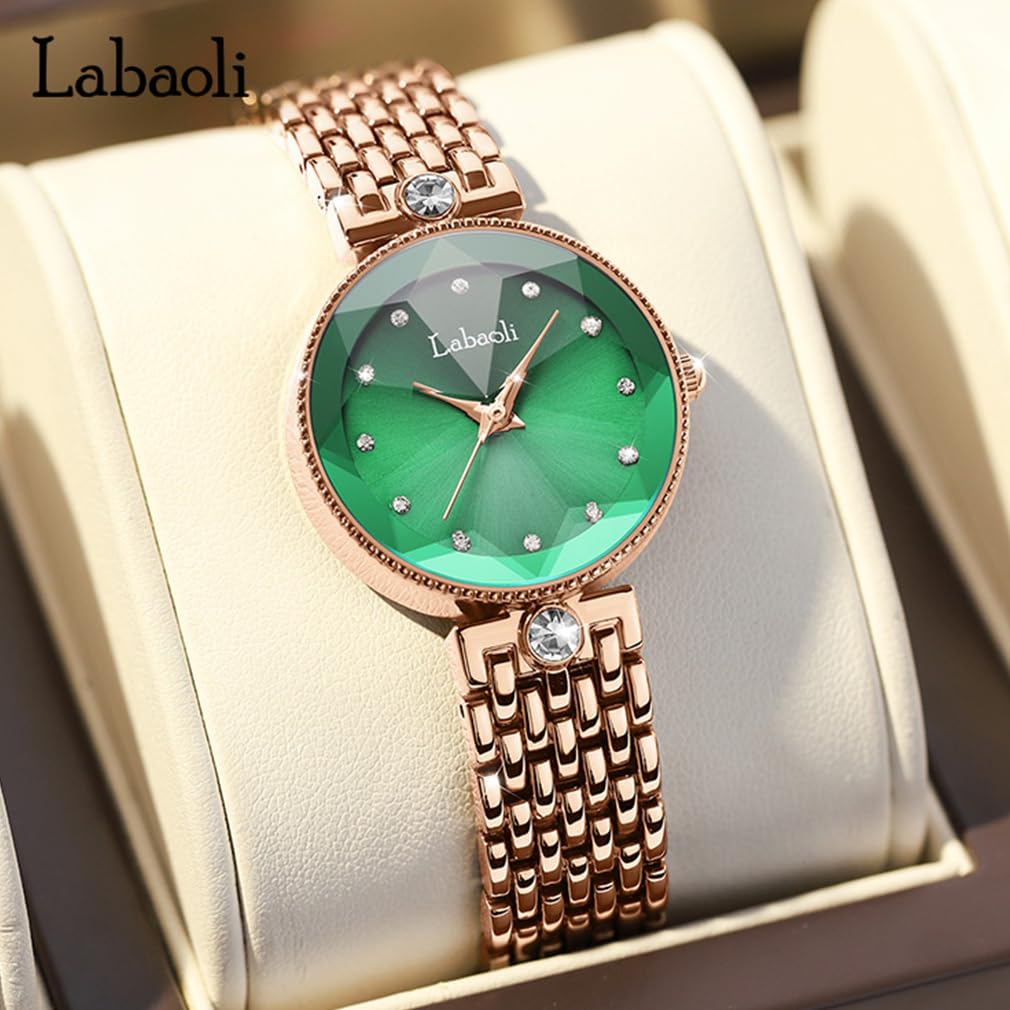 wristwatch for stainless perfect for business or a luxurious gift for Rose gold and Stylish, cute, crystal-adorned women. Waterproof, brand-name,