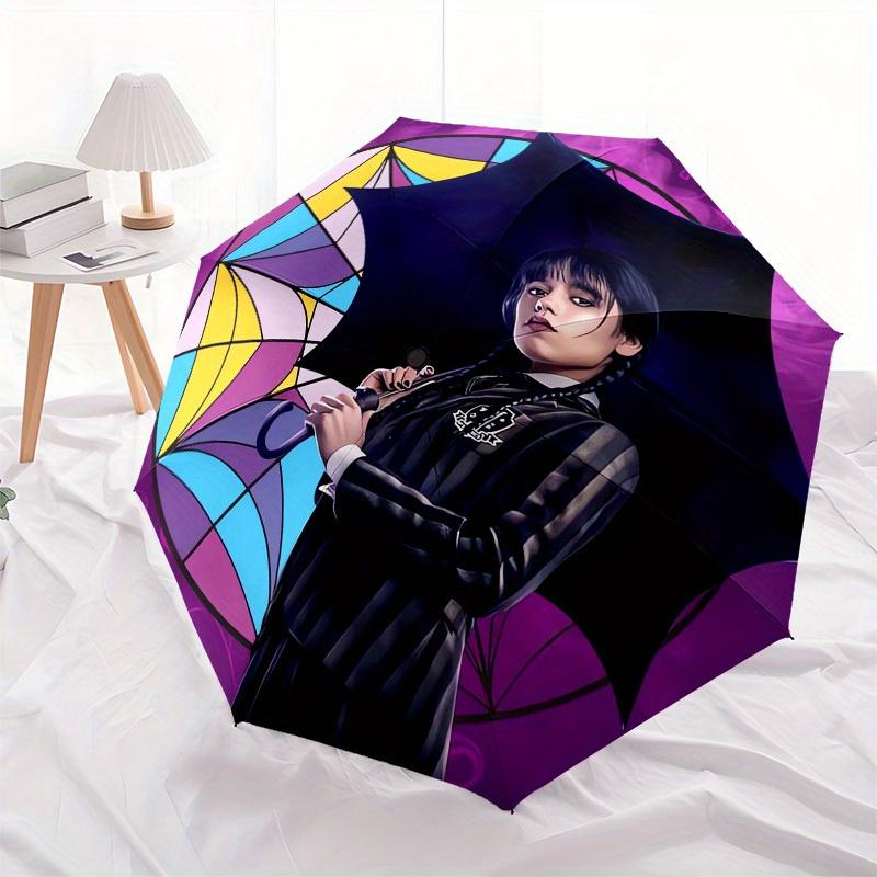 1pc Wednesday Umbrella Themed High-quality Umbrella,Automatic Opening and Closing Umbrella,Multi-functional Umbrella G0811365