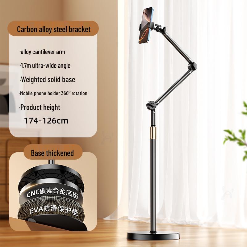 

Floor-Standing Overhead Tablet & Phone Holder for Live Broadcasts and Mirrors - Compatible with iPad