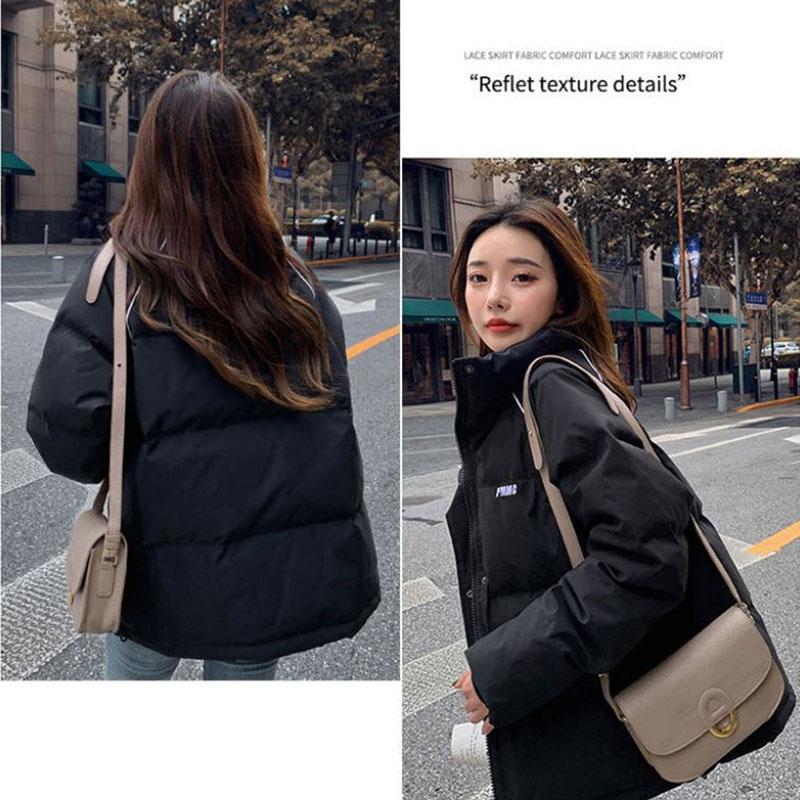 Winter Women's Short Down Jacket Korean Fashion Loose Stand-up Collar Thick Warm Cotton Jacket