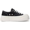 Kappa Thick Sole Height Increasing Retro Non-Slip Wear-Resistant Low-Top Skate Shoes Women sneaker Black K0E25CC30J-990