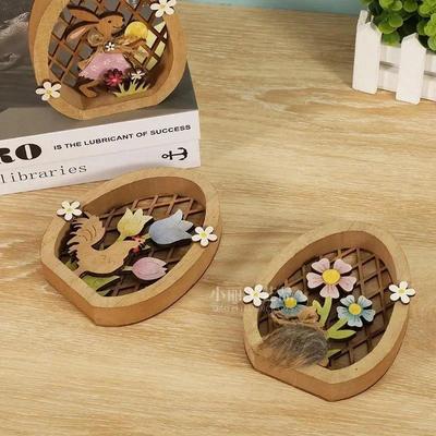 Decorazione Ornamentale Uovo di Pasqua Coniglio di Legno 2024 Coniglio Intagliato a Fiore Artigianale Pulcino di Legno Decorazione da Tavolo Regalo di Pasqua