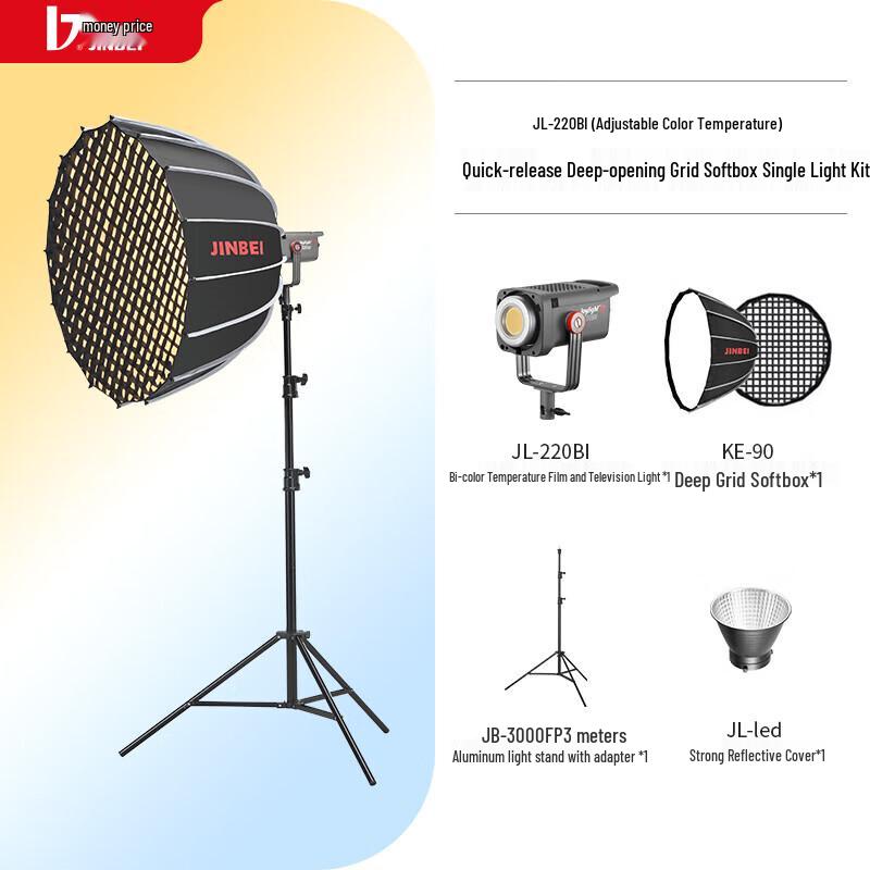JINBEI JL-220BI 220W Bi-color LED Video Light Kit