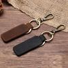 Men's Retro Genuine Leather Keychain - Handmade Cowhide Car Pendant Gift