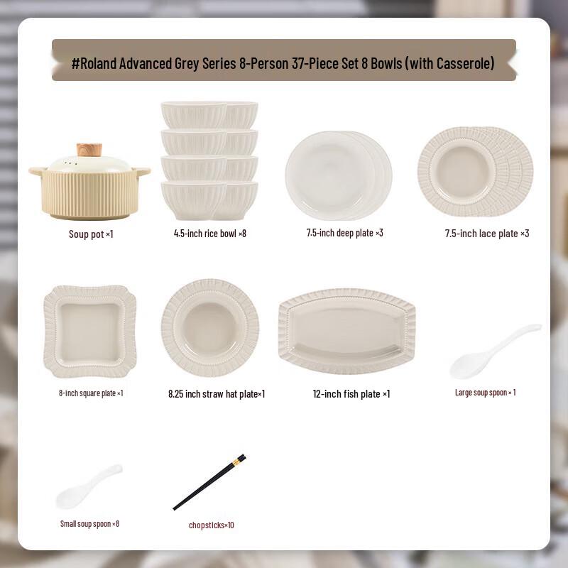 Kangmo Nordic Ceramic Dinnerware Gift Set