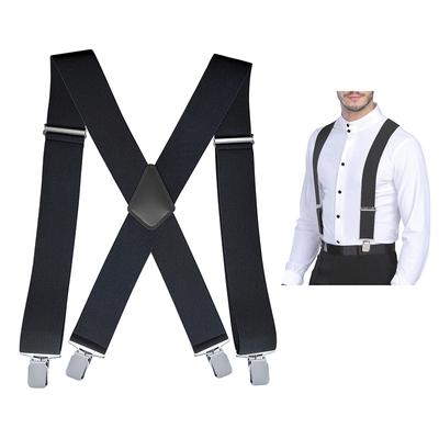 Brelocuri Lărgi pentru Bărbați Elasticitate Ridicată Reglabile 4 Cleme Puternice Breloc Heavy Duty X Back Bretele pentru Pantaloni