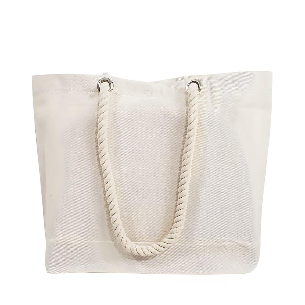 Custom Text Tote Bag Gift Tote Bag with Logo Canvas Beach Tote Fancy Rope Handles Wedding Bridal Shower Birthday New Year gift