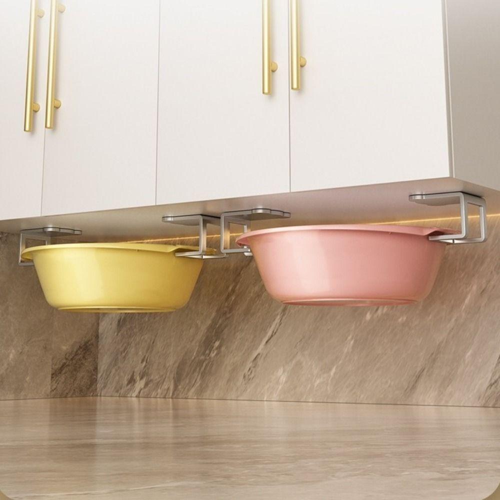 Self Adhesive Pot Lid Rack Stainless Steel Sink Sponge Organizer Durable Wall Hooks  for Kitchen