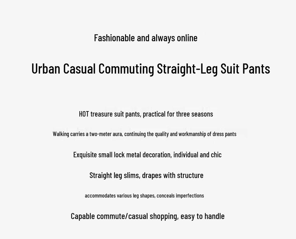 Chushen Women's High-Waist Straight-Leg Commuter Pants