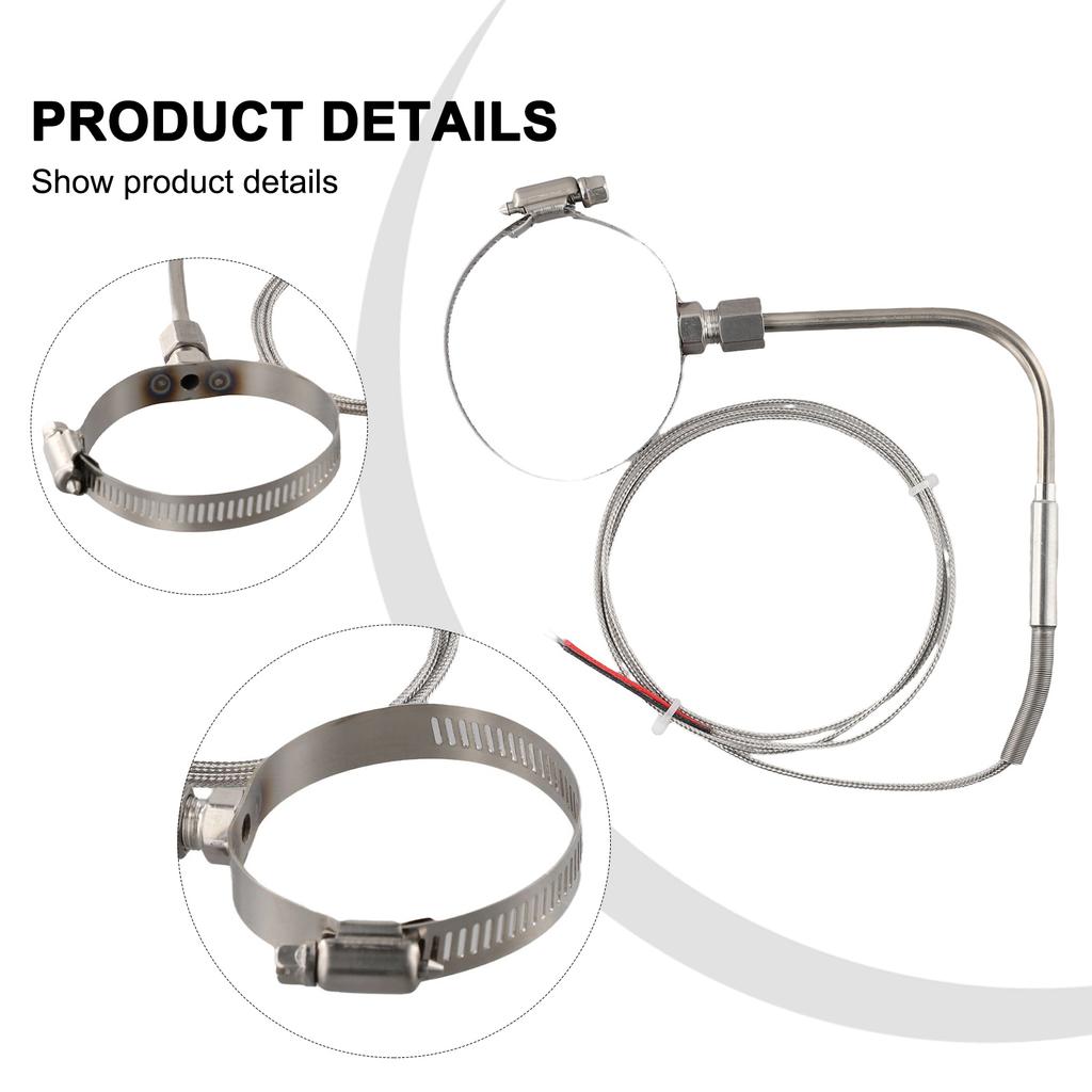 EGT K-Type Temperature Sensor Thermocouple Right-angle 80mmx5mm Temperature Probe 3.3 Feet/1 Meter Long 100-1250°C/-150-2280°F