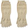 Gunze WASHIITO Washi Soft Elastic Separate Set of Honey Sizes Socks, Yarn, Cuff, Knit, Five-Toe Socks, 2, Beige, 25-27