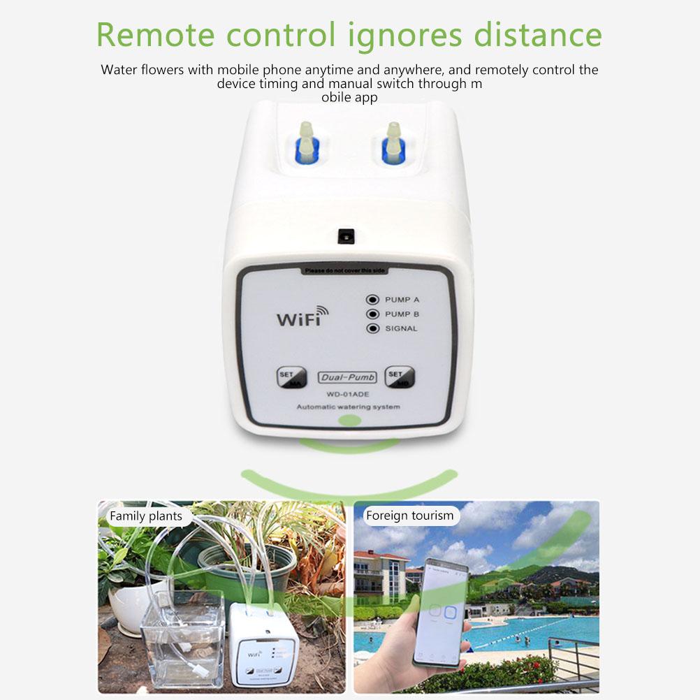 Wifi Double Pump Smart Watering System Smart Self Watering Timer Device Remote Controlled Watering