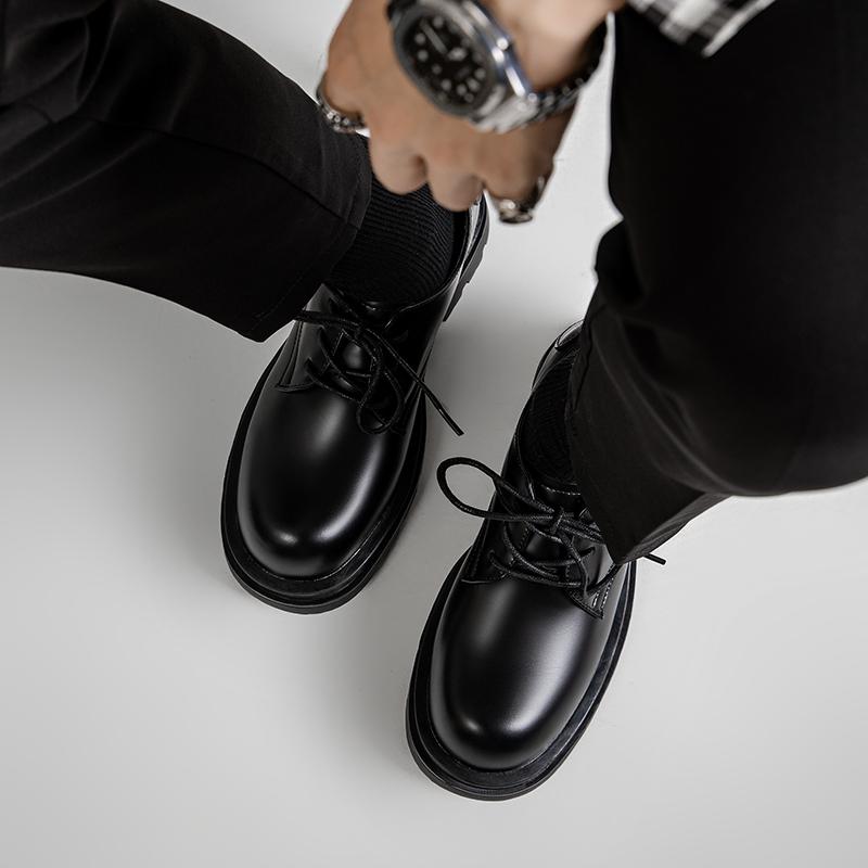 Fashion High Quality Brand Men's Leather Casual Shoes Thick Soled Wear-resistant Business Oxford Shoes Men All-match Walking Footwear