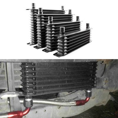 7/10/13/15 reihen Ölkühler Kit 10AN Getriebe Motor Kühler Universals Aluminium Schwarz Auto Motor Kühlung