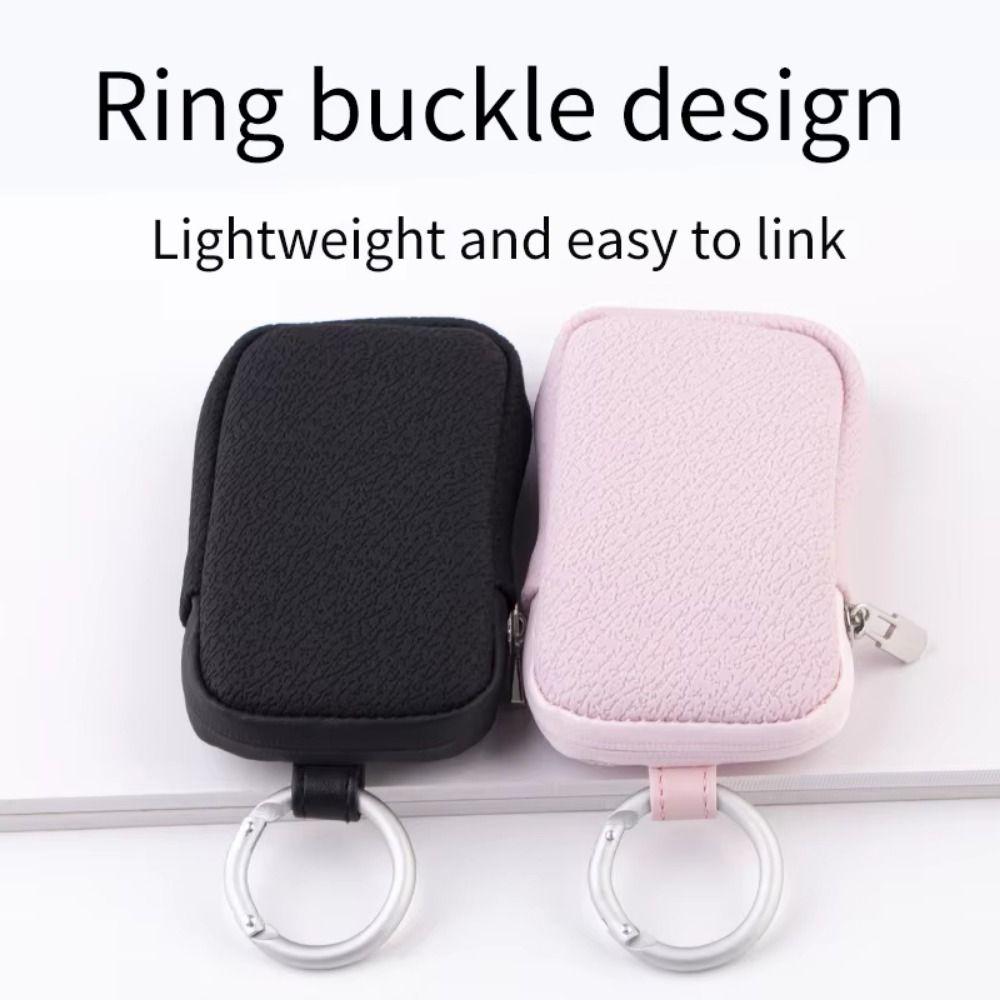 with Ring Buckle PU Leather Coin Purse Waterproof Change Pouch with Keychain Portable Key Bag  Card