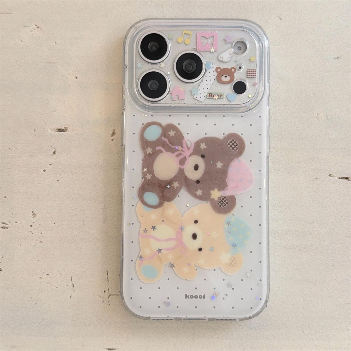 

Adorable Bear Double Layer Anti-Drop Case for iPhone 14/13 - Fits Apple 17/16/15 PROMAX iPhone 14