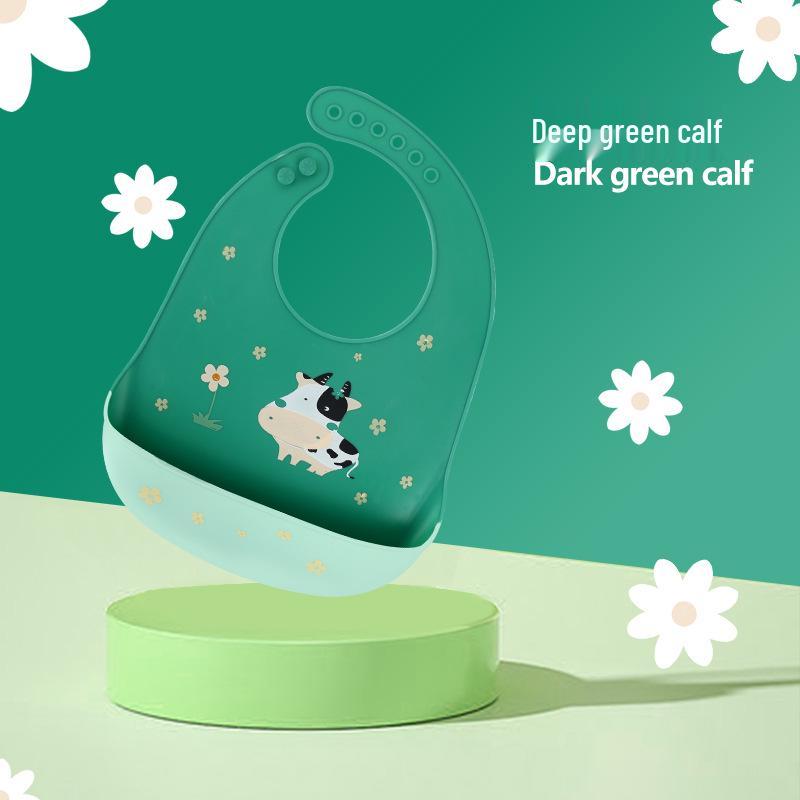 Waterproof Silicone Baby Bib - Large, Wash-Free, Drool & Meal Bib for Newborns and Children