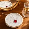 Collier Pendentif Cœur Bleu, Collier Cœur Fausse Pierre Diamant, Bijou Romantique Scintillant Cadeau pour Femme Épouse Petite Amie Accessoire de Soirée
