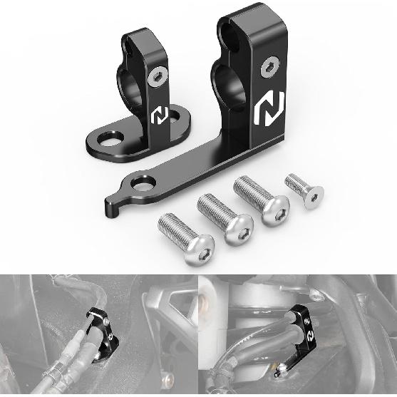 NICECNC Aluminum Rear Brake Hose Retaining Clip Back Brake Line Holder Compatible with Yamaha Tenere 700 /XTZ700 2019-2024, Tenere 700 Rally Edition чёрный