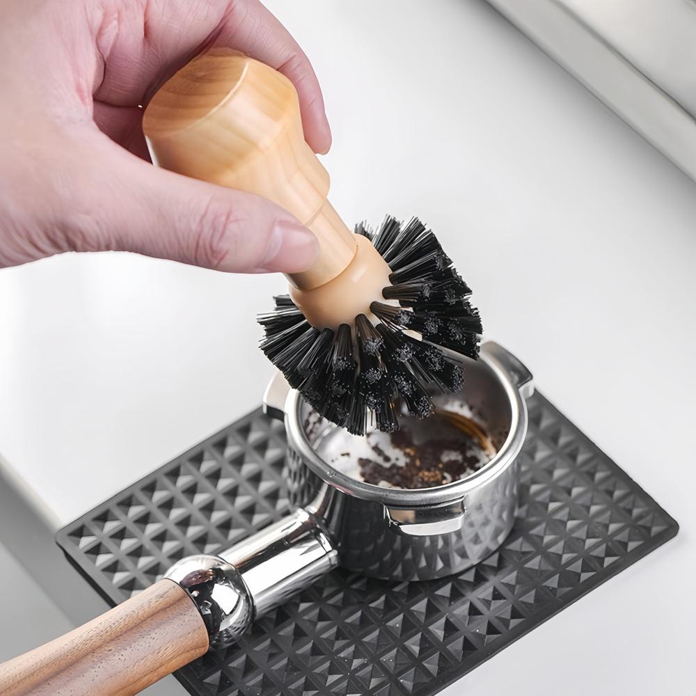 Coffee Machine Handle Cleaning Brush Wooden Handle Home Barista High Quality Durable Easy Clean Professional Coffee Accessories