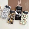 Dog French Bulldog Phone Cover For Samsung Galaxy Z Flip 4 Case Transparent For Samsung Z Flip 3 Hard PC Luxury Foldable Shell