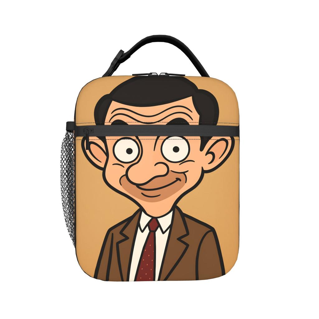 Bolsa de Almuerzo Divertida de Personaje de Comedia Mr.Bean Práctica Fiambrera Hombres Escuela Diseñador Bolsa Refrigeradora Divertida Oxford Bolsas de Almuerzo Térmicas